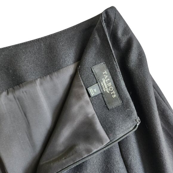 Talbots Womens Wool Midi Straight Skirt Petite Size 2P Black Stretch A Line Work - Picture 7 of 11